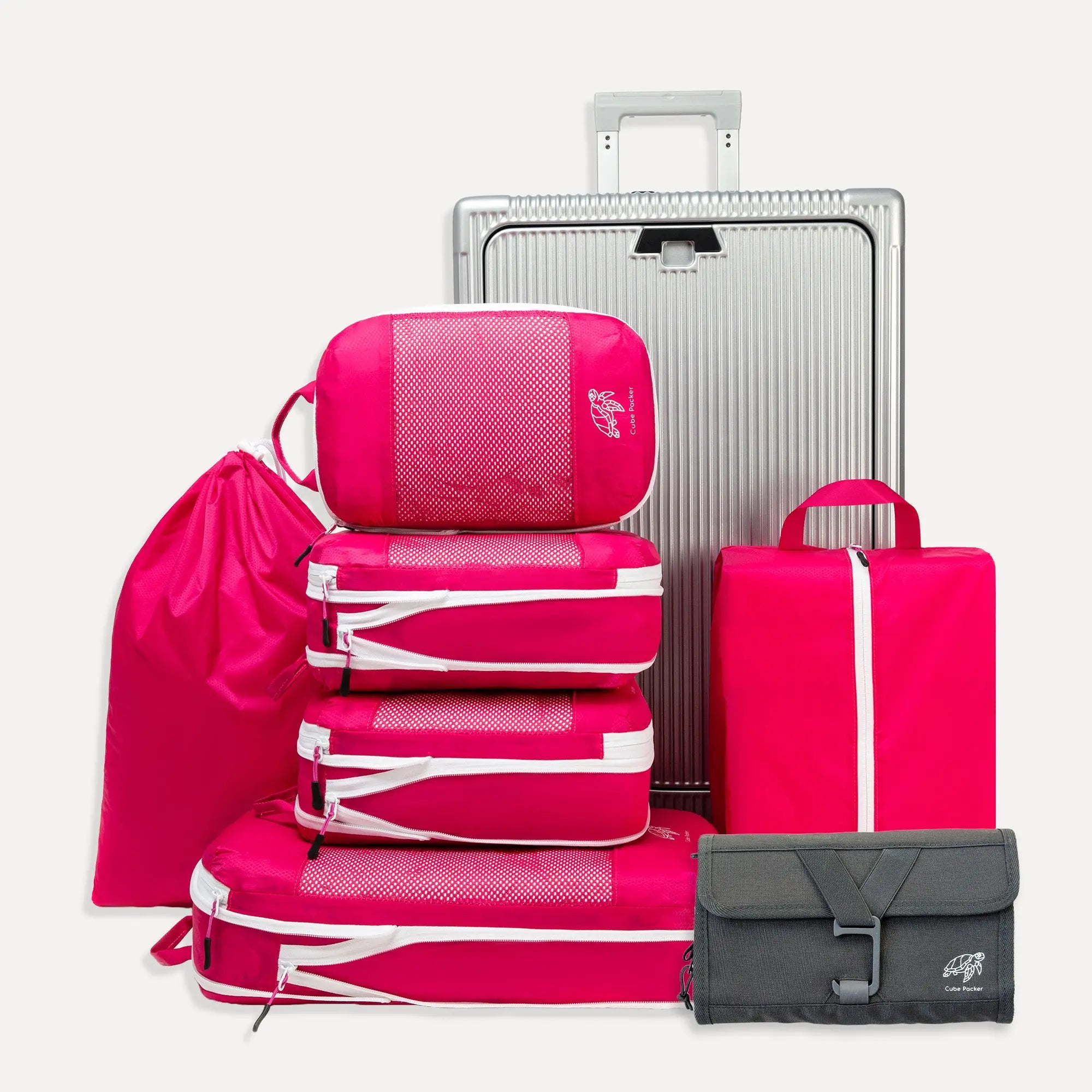 Packing Cubes | Cube Packer Travel System Bundle - Flamingo Pink