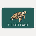 Cube Packer Gift card with a turtle illustration and £10 value 