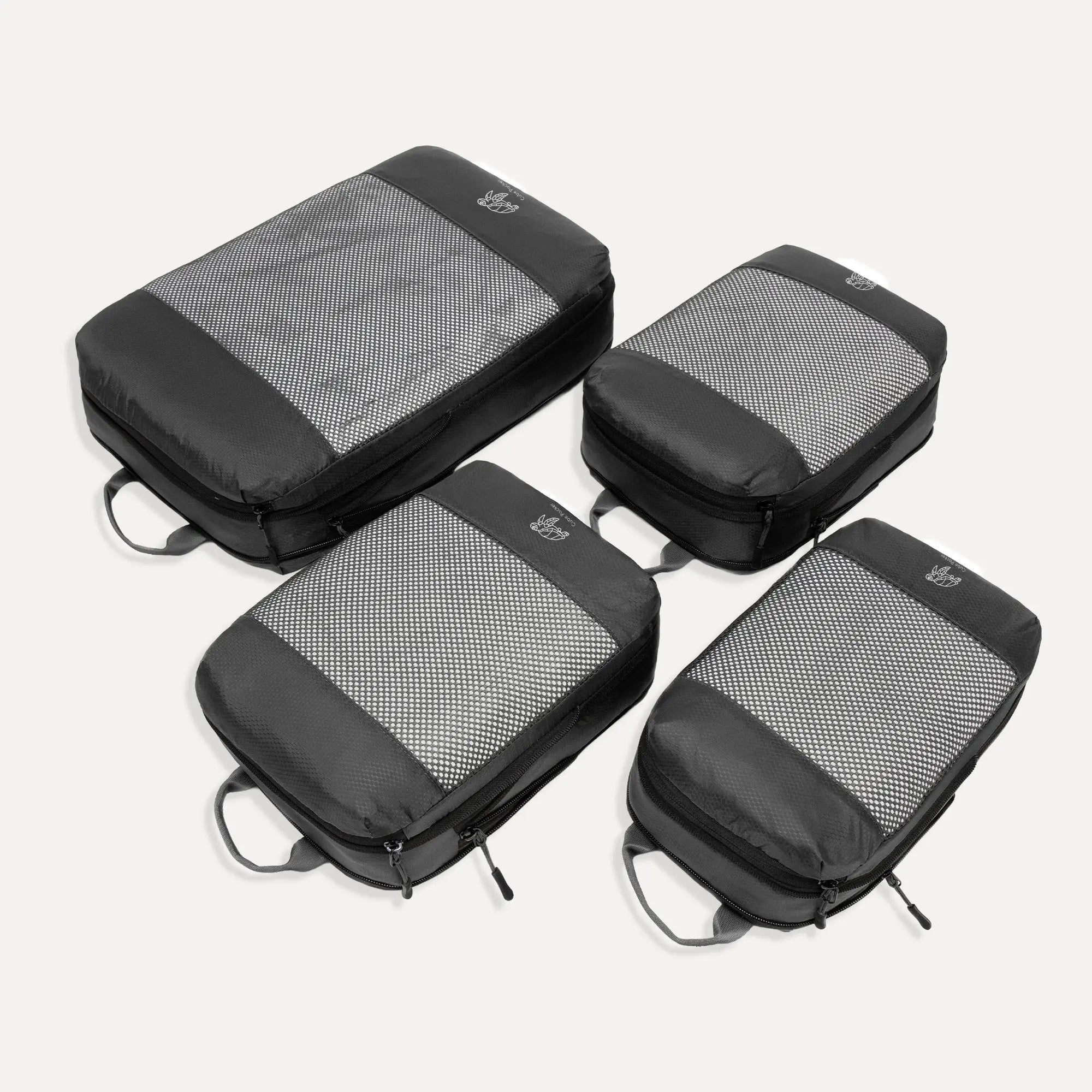 Cube Packer compression packing cubes set of four in black for organised travel packing