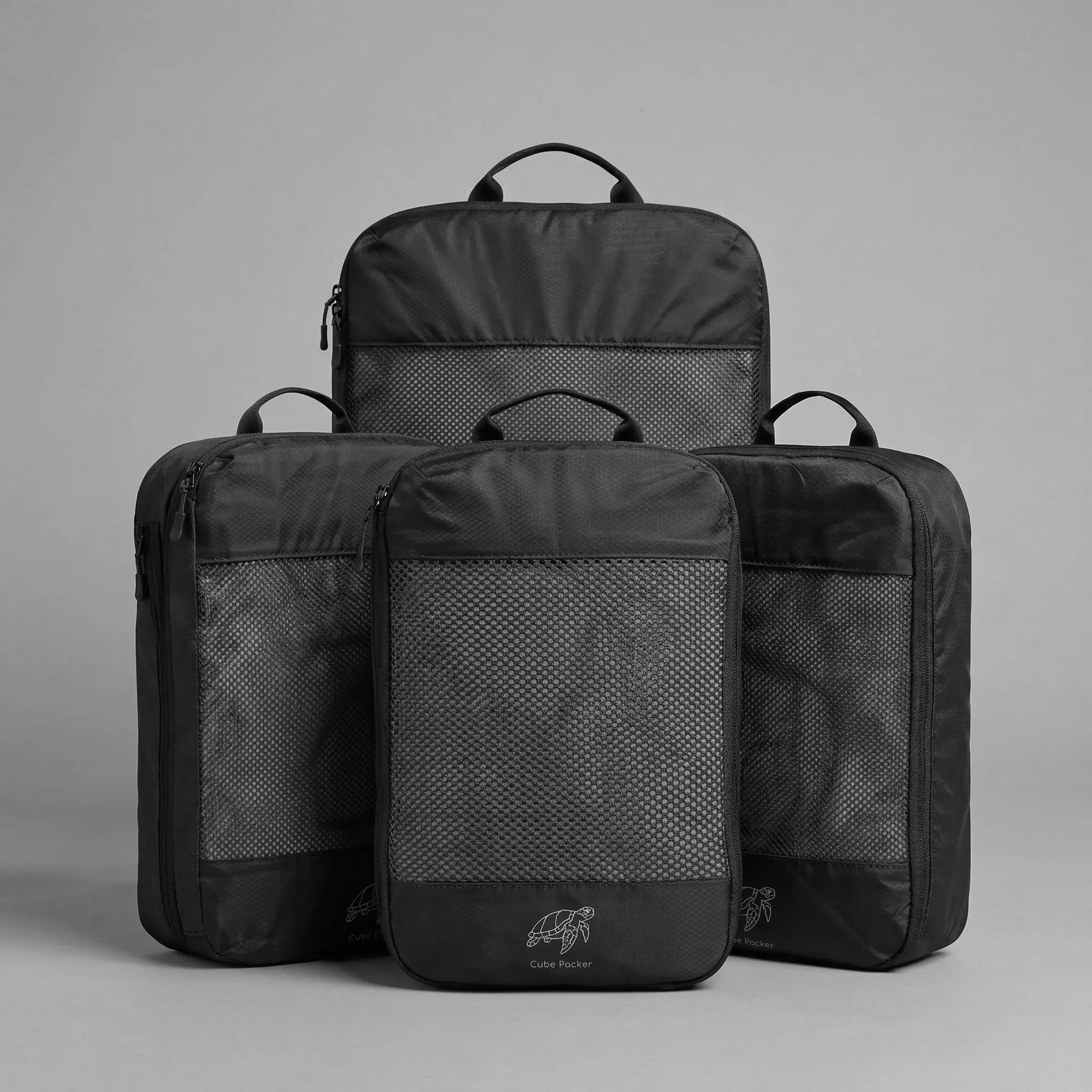 Cube Packer compression packing cubes set of four in black for organised travel packing