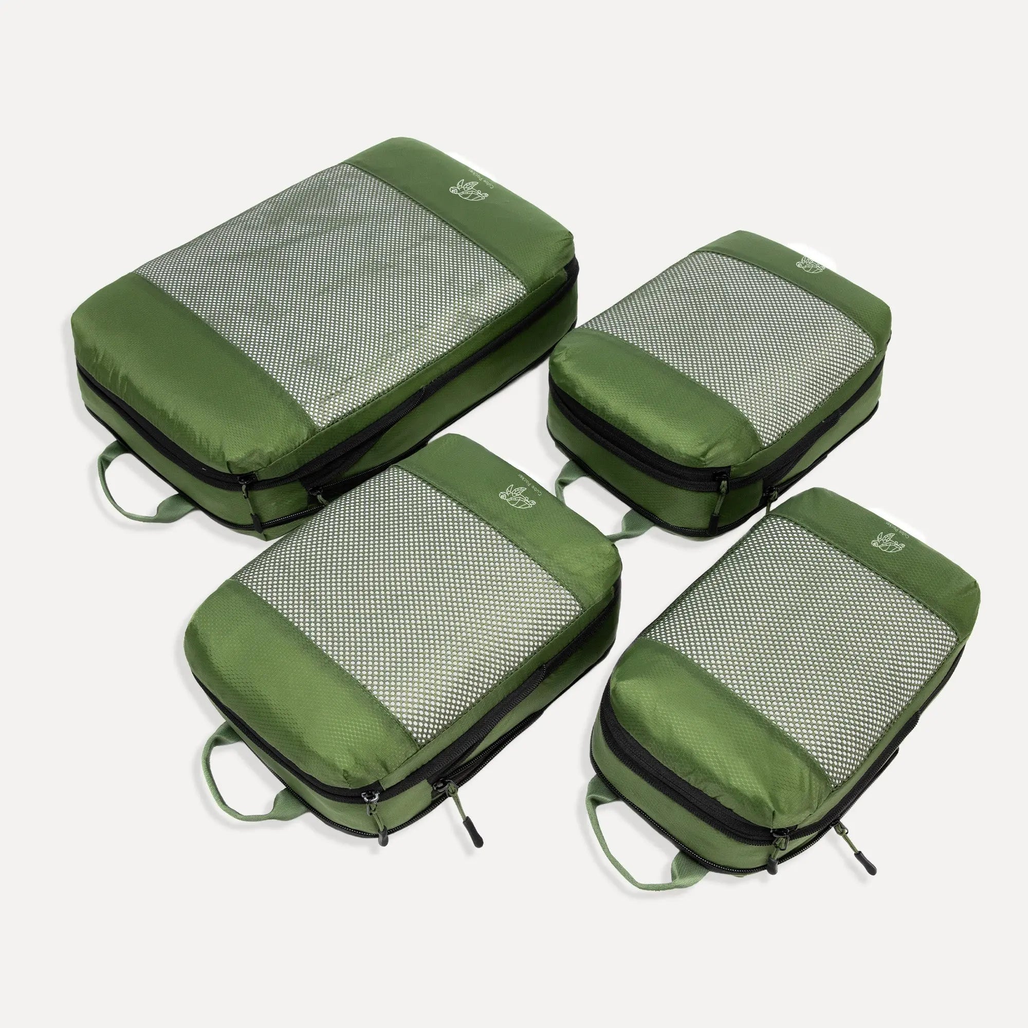 Cube Packer compression packing cubes set of four in green for organised travel packing