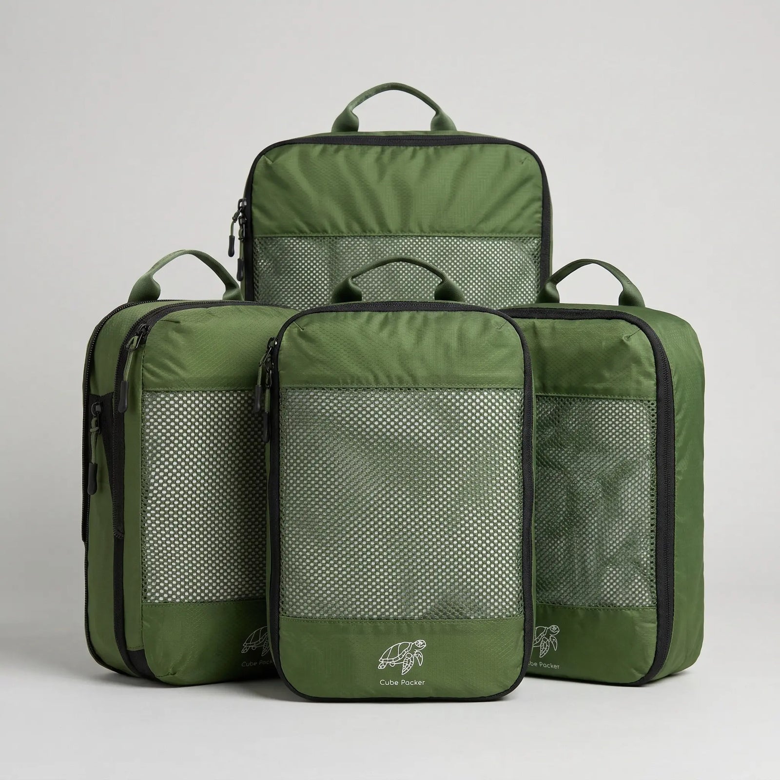 Cube Packer compression packing cubes set of four in green for organised travel packing