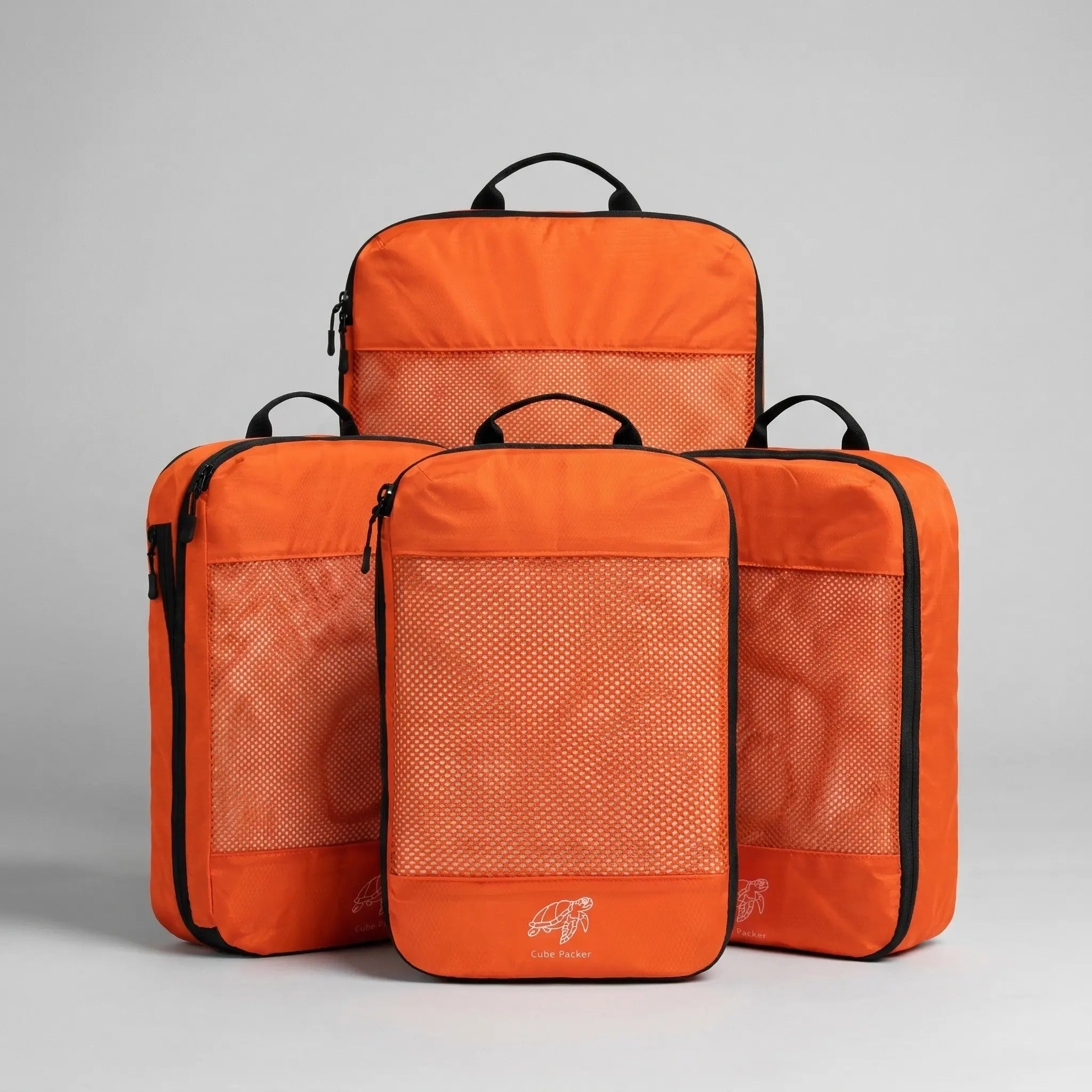 Cube Packer compression packing cubes set of four in orange for organised travel packing