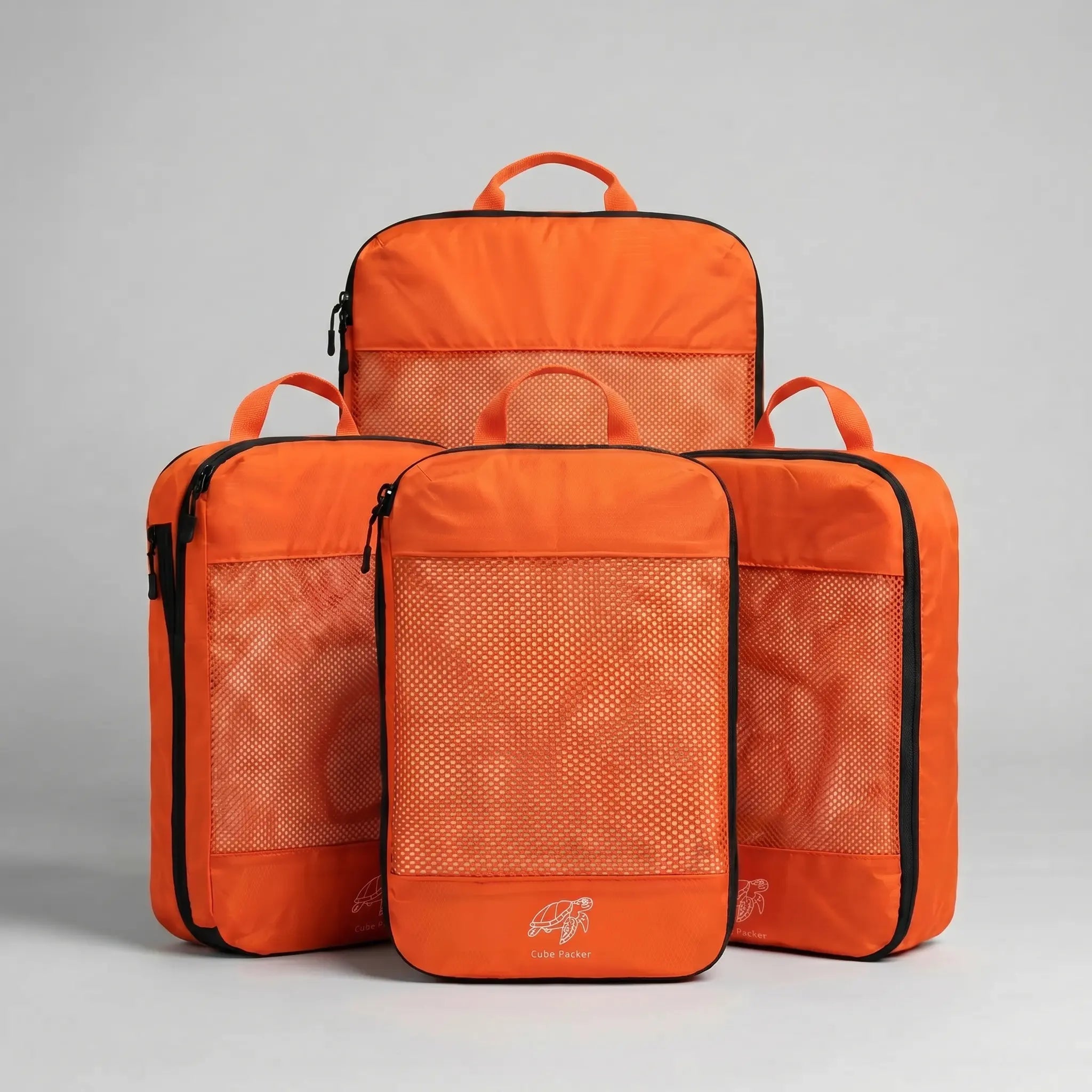 Cube Packer compression packing cubes set of four in orange for organised travel packing