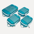 Cube Packer compression packing cubes set of four in teal for organised travel packing