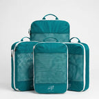 Cube Packer compression packing cubes set of four in teal for organised travel packing