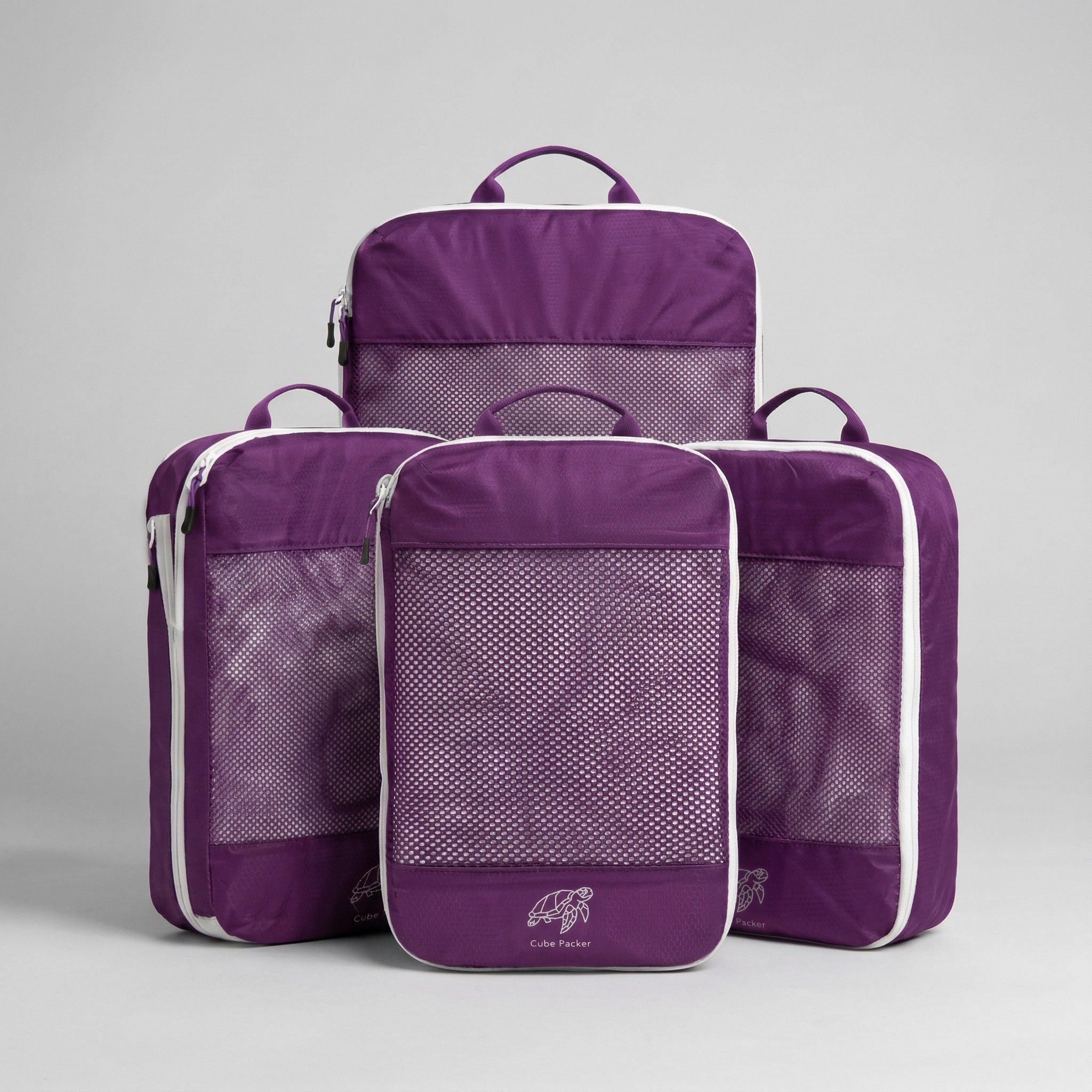 Cube Packer compression packing cubes set of four in purple for organised travel packing