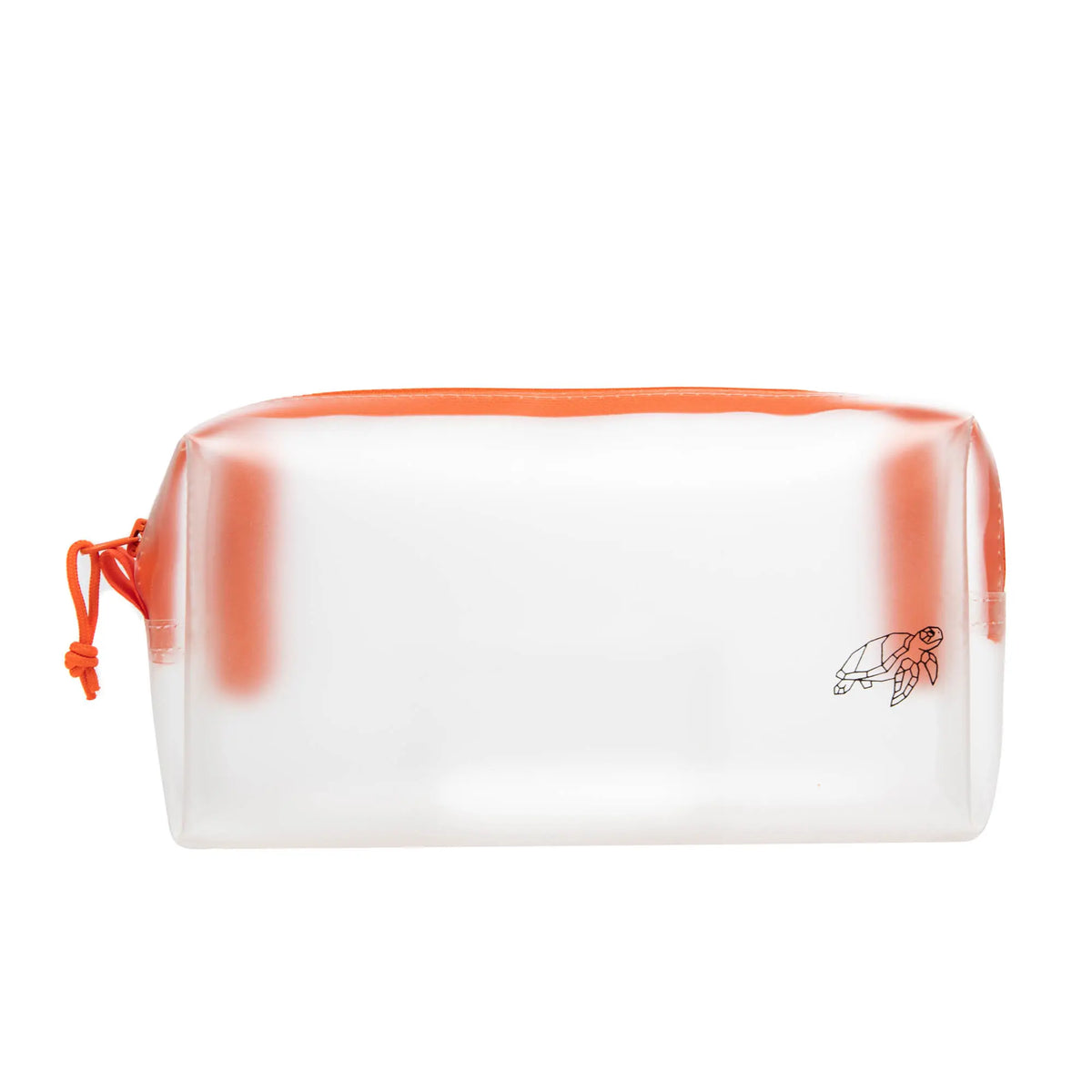 Removable clear travel wash pouch with Nemo Orange trim, airport liquids friendly