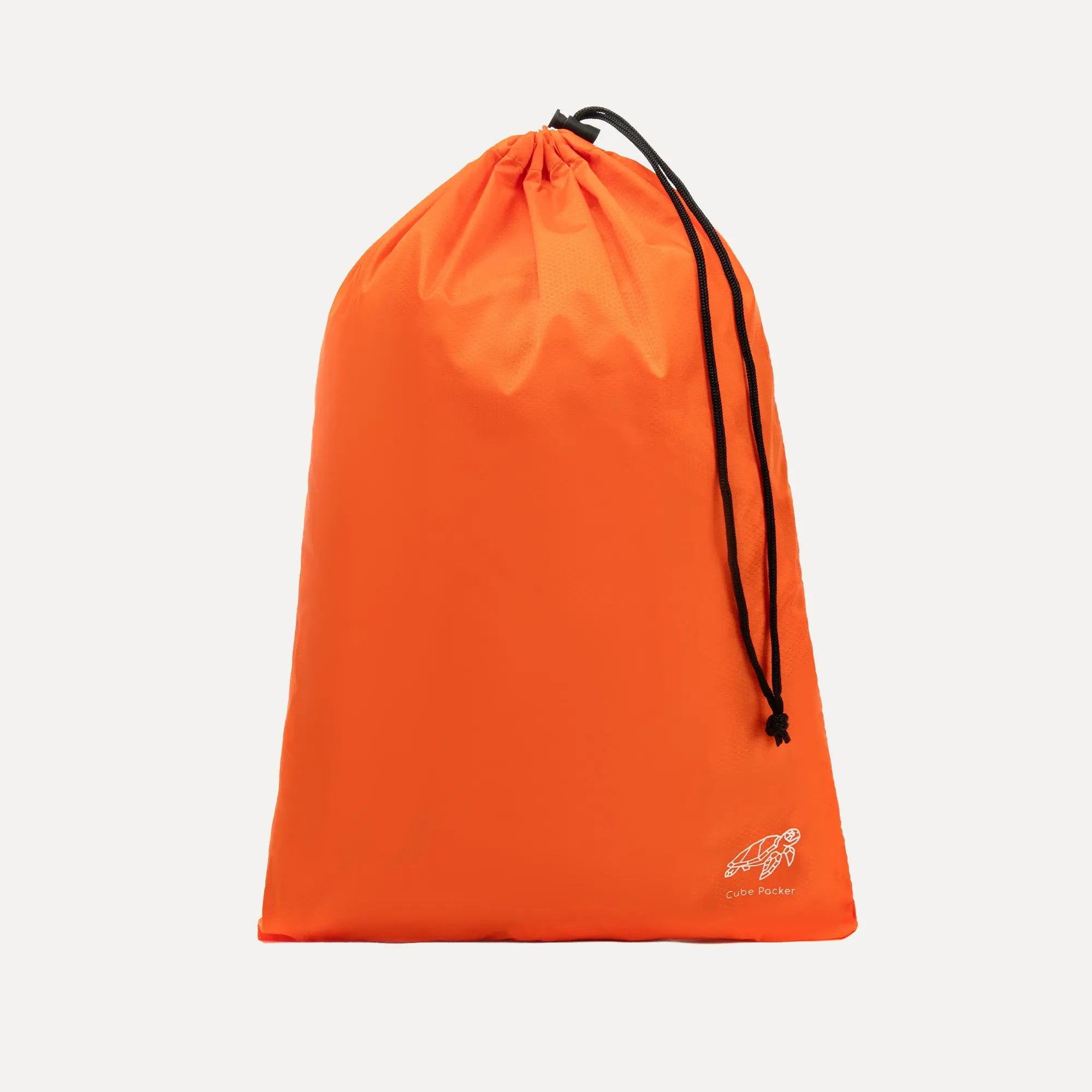 Cube Packer travel laundry bag in orange with drawstring closure for separating clothes while travelling